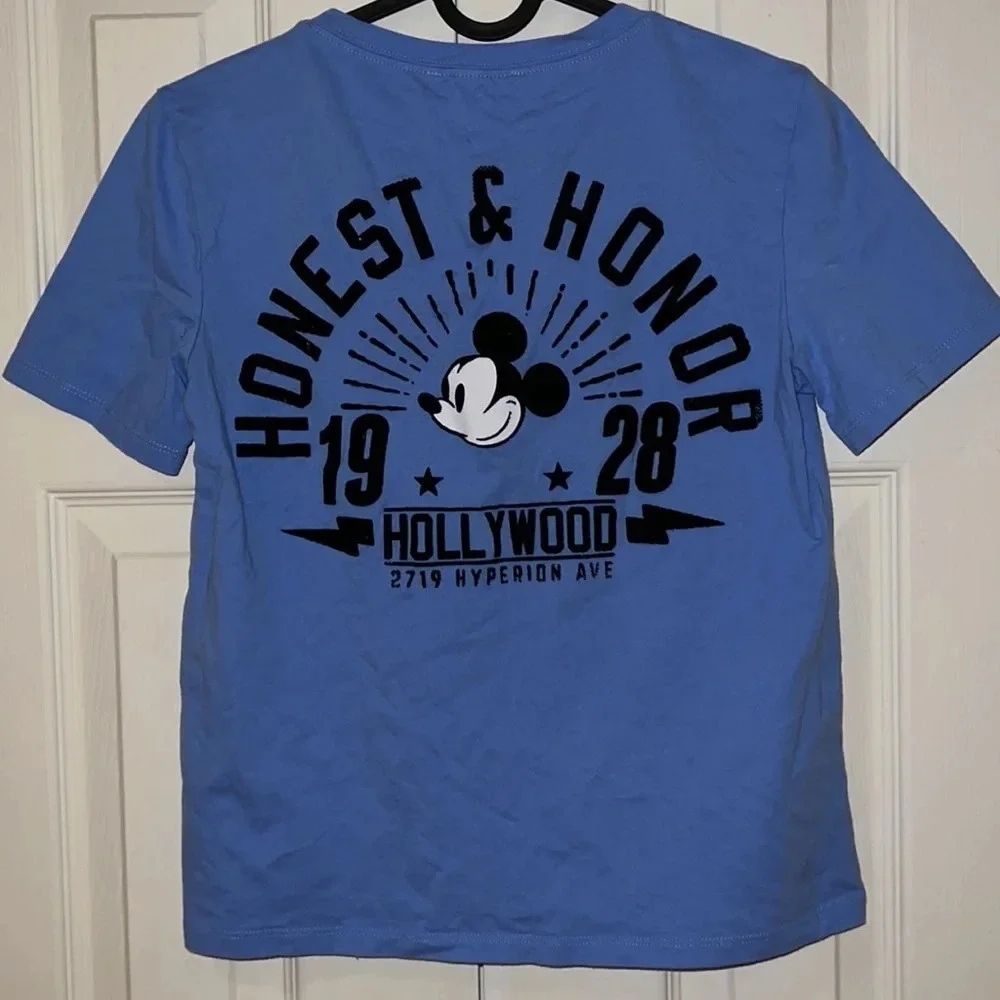 Zara Disney Blue L.A Love story Minnie Mouse T-Shirt Sz S - Picture 5 of 12